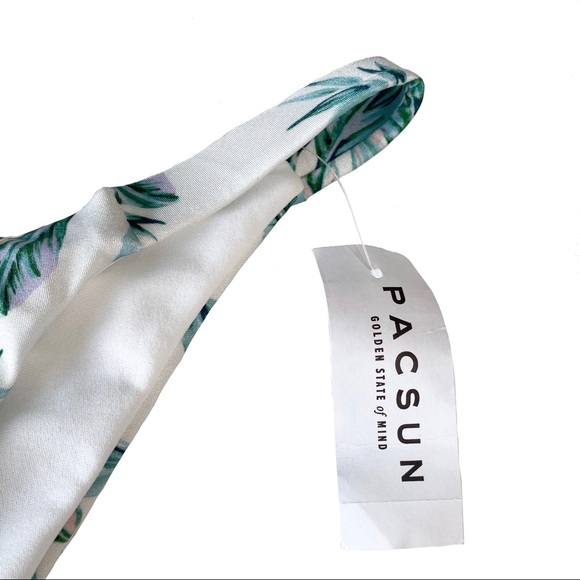 PAC Sun La Hearts ⚘ Leaf Print Hipster Bikini Bottom ⚘ White Green ⚘ XL - Picture 6 of 16